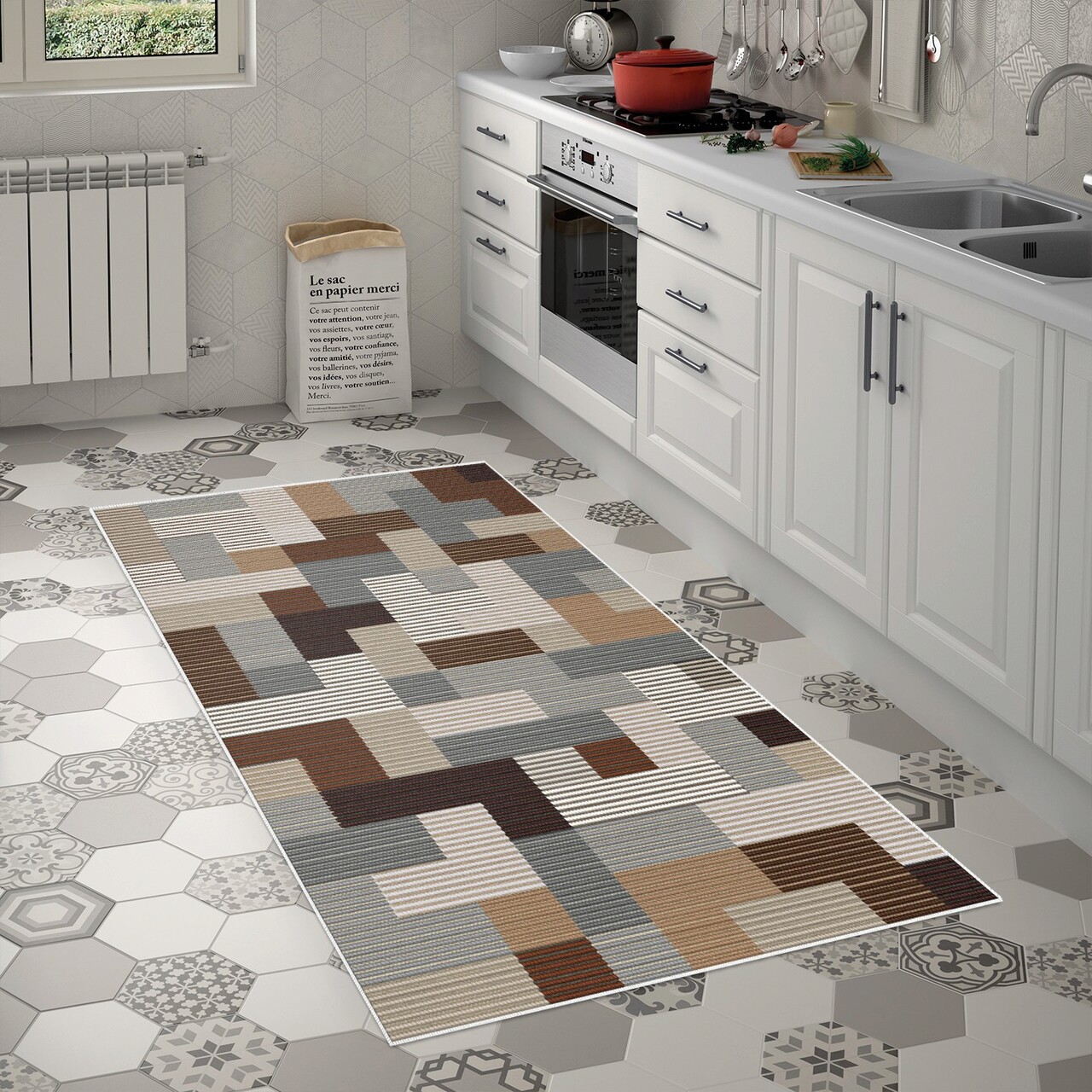 Covor, Mu113, 80x150 cm, Cafeniu - imagine 5